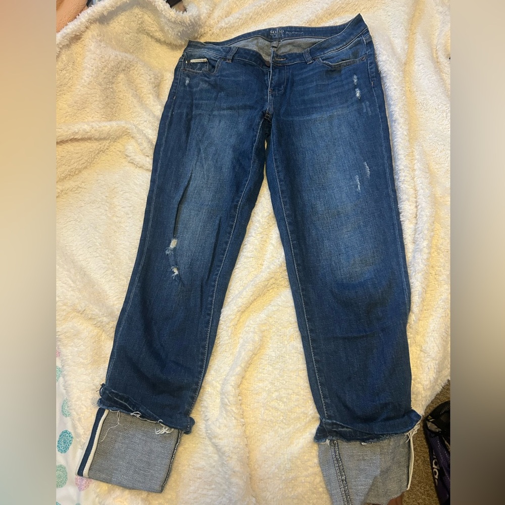 New York & Company Dark Blue cropped Boyfriend Jeans